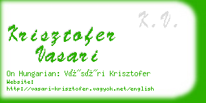 krisztofer vasari business card